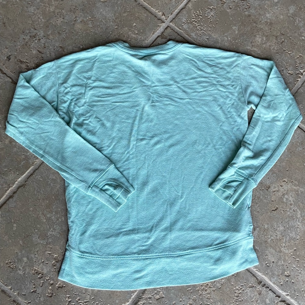 Athleta Girl athletic sweater sweatshirt medium girls teal with thumbholes